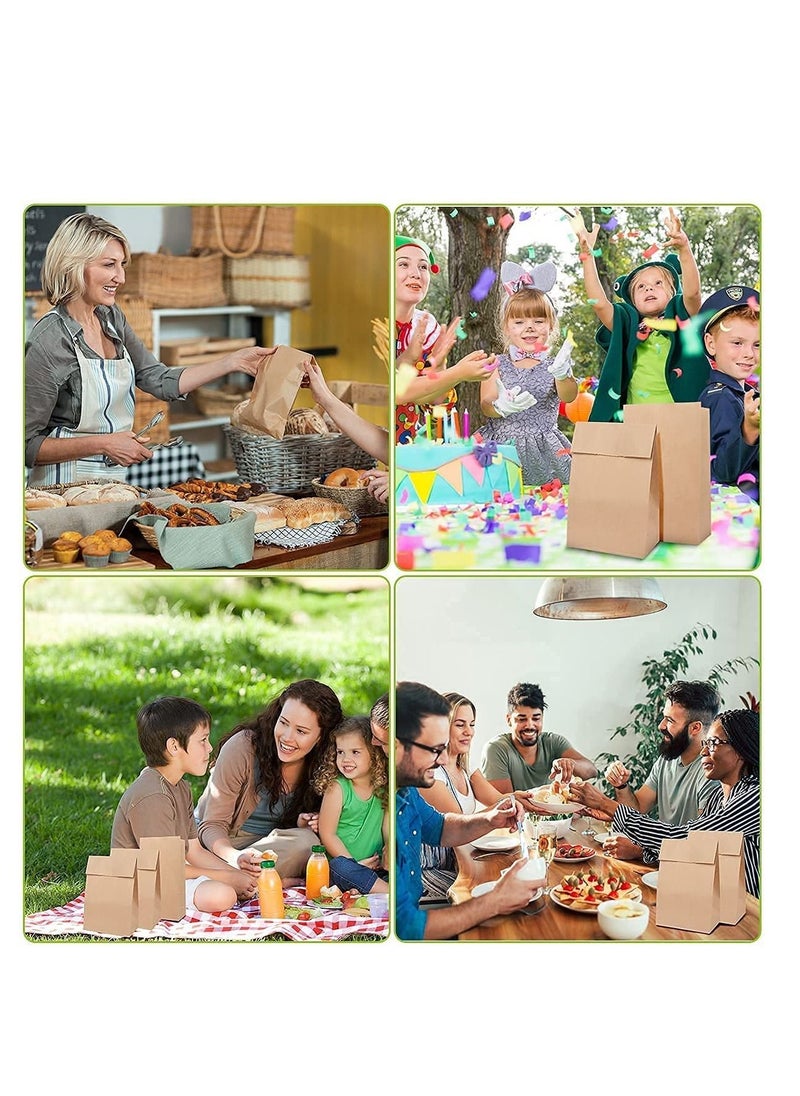 Excefore - Kraft Paper Bags, 30 Pcs Brown Party Bags with 1 Roll Label Stickers, Grease-Resistant Paper Lunch Bags, Sandwich Bag, Grocery Bags, Snack Bags, for Birthday Wedding Party Favor (13 x 8 x 24 cm) - Image 1