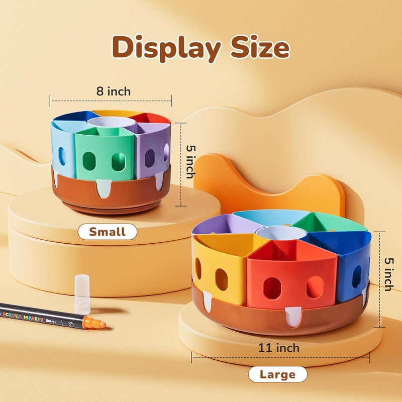 GAMENOTE Rotating Art Supplies Organizer - Lazy Susan Office School Supply for Kids Desk Organization and Storage Homeschool Craft Caddy Classroom Organization (Large) - Image 3