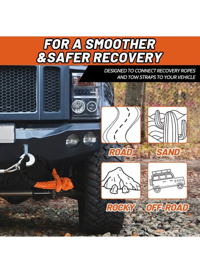 Perantlb Soft Shackle 1/2,3/8" X 22 Inch (50000/47000LBS) Breaking Strength,Synthetic Soft Shackle Rope with Sleeves for SUV,ATV,Truck&More (1/2x22ft Orange) - Image 3