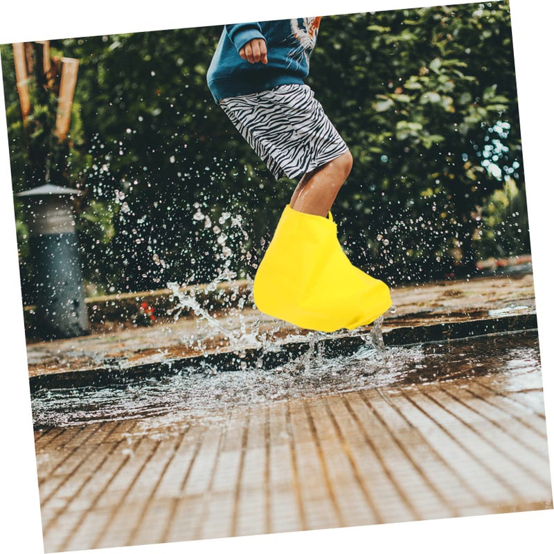 Blue Reusable Latex Rain Boot Covers 2 Pairs Shoes Protector for Outdoor Use Keeps Shoes Clean - Image 5