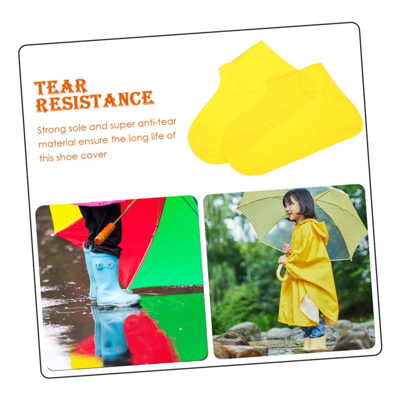 Blue Reusable Latex Rain Boot Covers 2 Pairs Shoes Protector for Outdoor Use Keeps Shoes Clean - Image 4