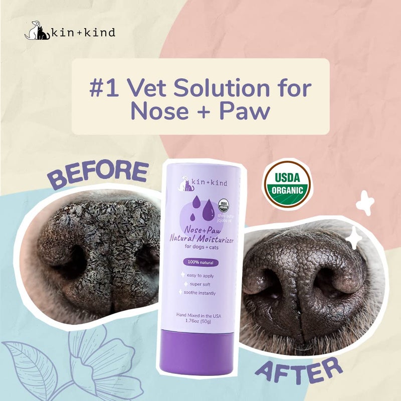kin+kind Organic Dog and Cat Nose and Paw Balm Stick - 1.76oz Shea Butter - Pet Supplies for Puppies and Dogs - Dog Accessories, Dog Supplies, Dog Paw Balm, Dog Nose Balm, Paw Butter Balm for Dogs - Image 2