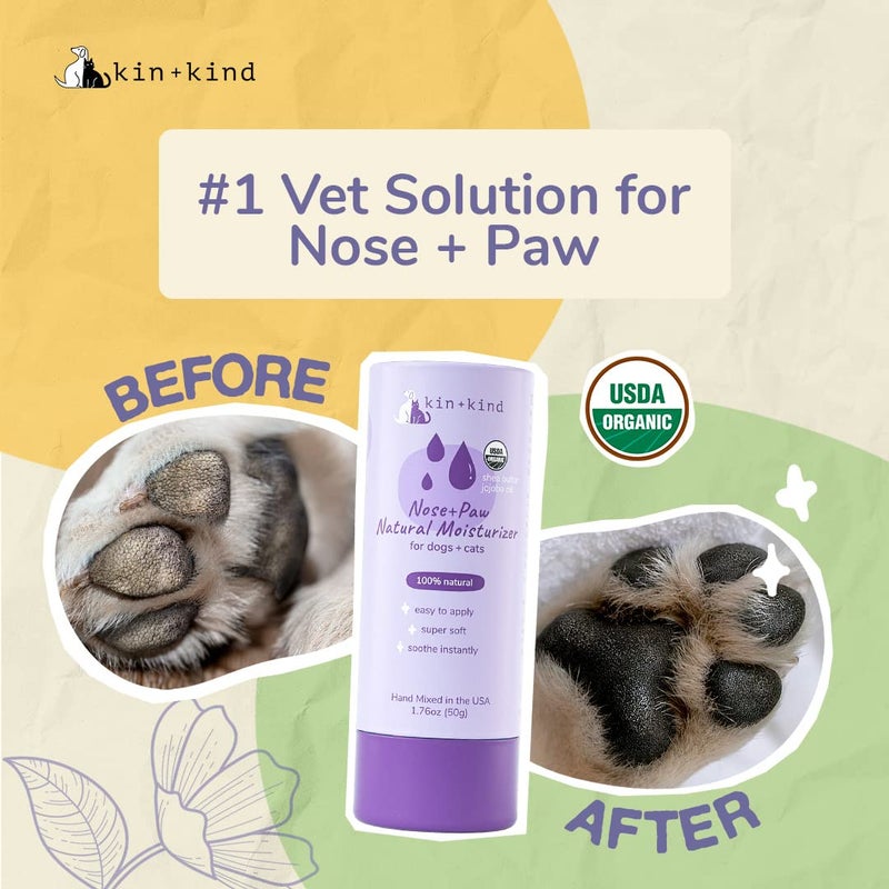 kin+kind Organic Dog and Cat Nose and Paw Balm Stick - 1.76oz Shea Butter - Pet Supplies for Puppies and Dogs - Dog Accessories, Dog Supplies, Dog Paw Balm, Dog Nose Balm, Paw Butter Balm for Dogs - Image 3