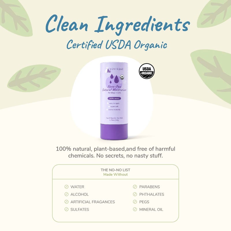kin+kind Organic Dog and Cat Nose and Paw Balm Stick - 1.76oz Shea Butter - Pet Supplies for Puppies and Dogs - Dog Accessories, Dog Supplies, Dog Paw Balm, Dog Nose Balm, Paw Butter Balm for Dogs - Image 4