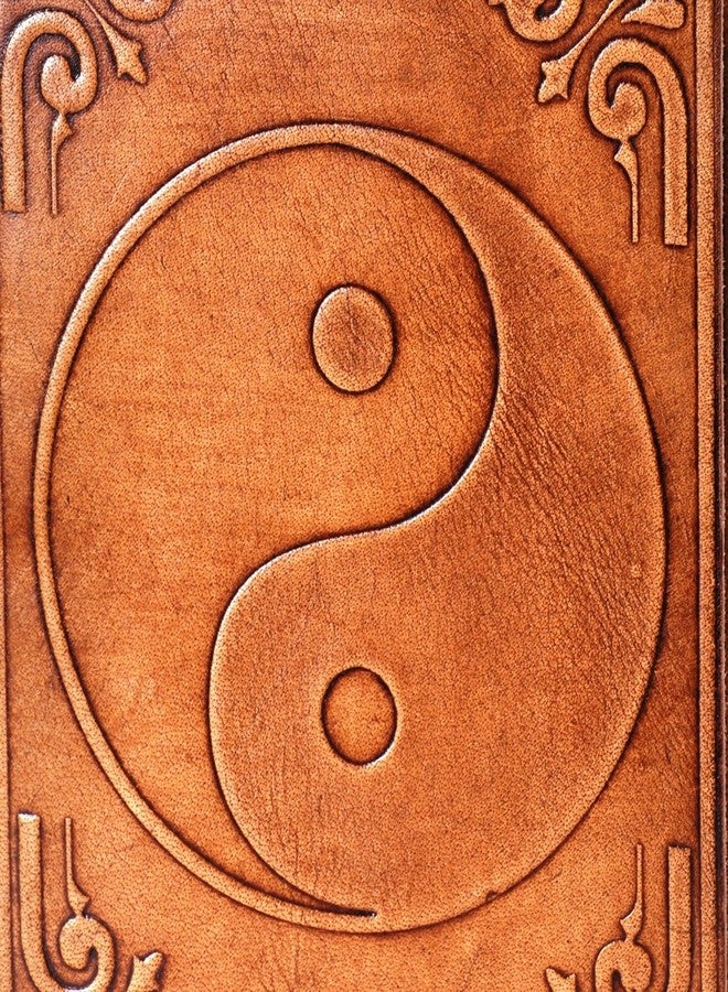 Purpledip Leather Journal (Diary Notebook) 'Yin-Yang': Handmade Paper In Leather Cover For Corporate Gift or Personal Memoir (11320) - Image 5