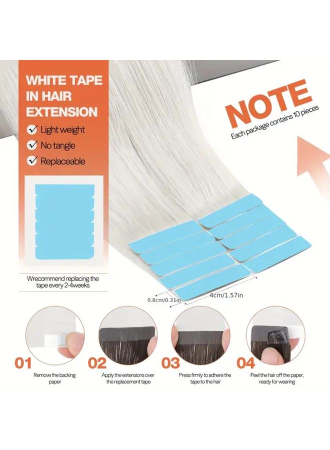 Synthetic Tape In Hair Extensions 24 Inch Color 4 Smooth Seamless Lightweight - Image 5