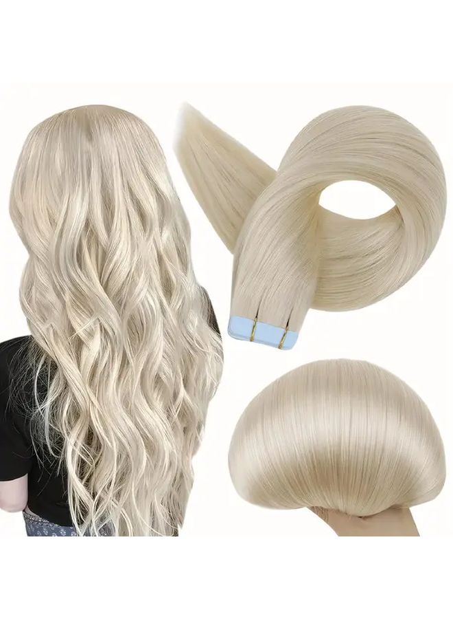 Synthetic Tape In Hair Extensions 24 Inch Color 4 Smooth Seamless Lightweight - Image 2