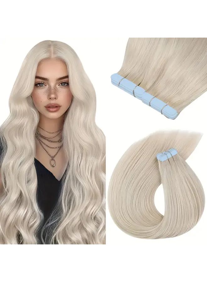 Synthetic Tape In Hair Extensions 24 Inch Color 4 Smooth Seamless Lightweight - Image 1