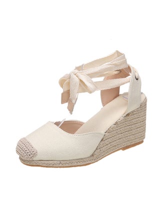 Closed Toe Espadrille Wedges Sandals Fashionable Slope Sandals With Thick Soles