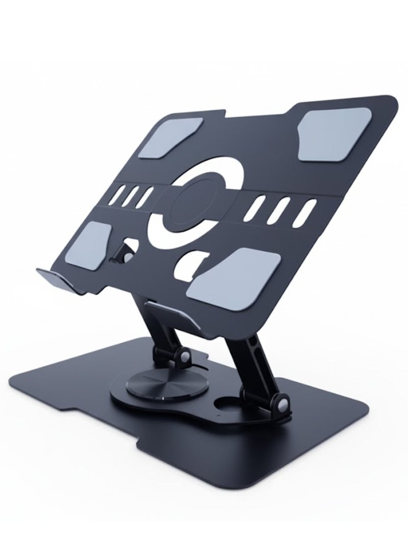 طلال حامل كمبيوتر محمول معدني قابل للتعديل للمكتب، حامل كمبيوتر محمول مريح قابل للطي وحامل للكمبيوتر اللوحي، حامل كمبيوتر محمول محمول من سبائك الألومنيوم مع تهوية حرارية، قاعدة مضادة للانزلاق لأجهزة MacBook وiPad وجميع أجهزة الكمبيوتر المحمولة - Image 1