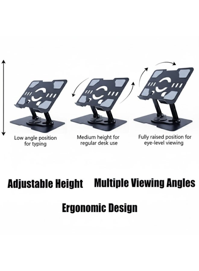 طلال حامل كمبيوتر محمول معدني قابل للتعديل للمكتب، حامل كمبيوتر محمول مريح قابل للطي وحامل للكمبيوتر اللوحي، حامل كمبيوتر محمول محمول من سبائك الألومنيوم مع تهوية حرارية، قاعدة مضادة للانزلاق لأجهزة MacBook وiPad وجميع أجهزة الكمبيوتر المحمولة - Image 2