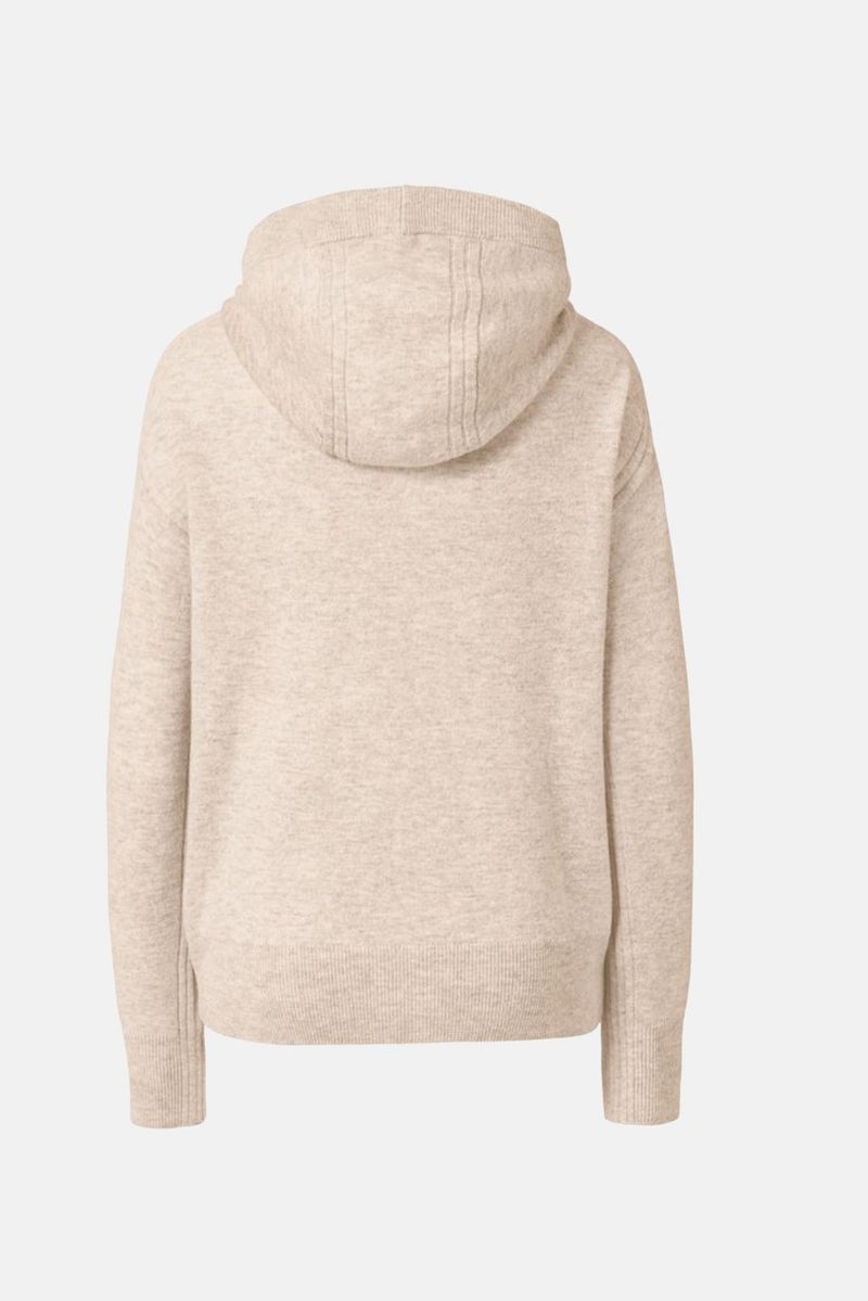 Tchibo Women Hooded Textured Sweater, Molted Cream - Image 2