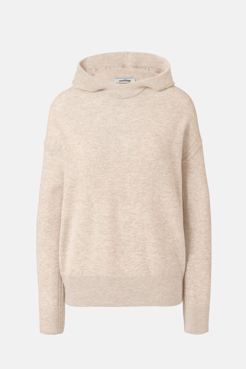 Tchibo Women Hooded Textured Sweater, Molted Cream - Image 3