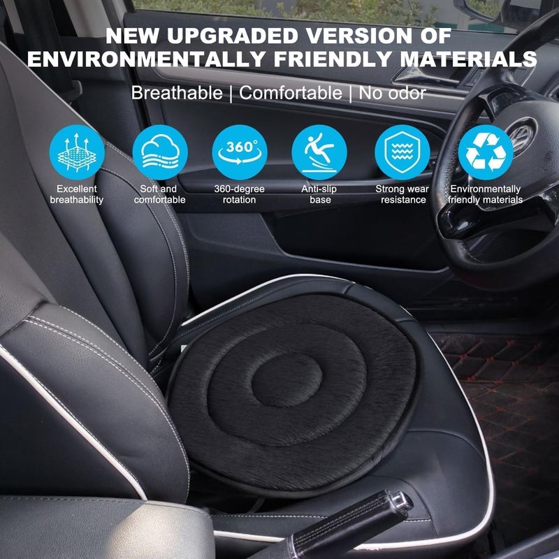 Rotating Seat Cushion, 360 Degree Swivel Memory Foam, Anti Skid Bottom Portable Pad, Pressure Relief for Elderly and Pregnant Women, Ergonomic Support for Car and Office Chair - Image 3