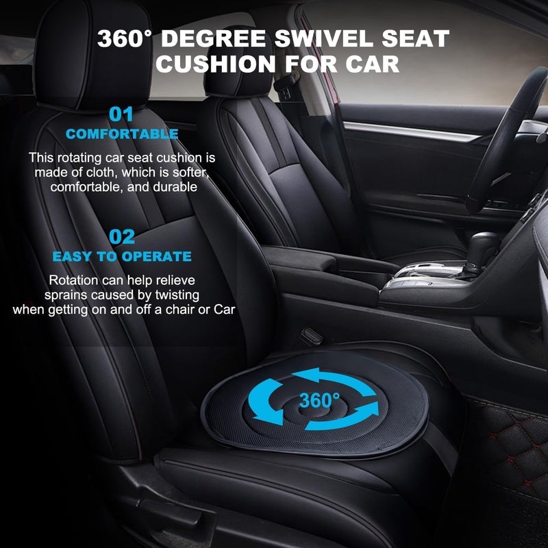 Rotating Seat Cushion, 360 Degree Swivel Memory Foam, Anti Skid Bottom Portable Pad, Pressure Relief for Elderly and Pregnant Women, Ergonomic Support for Car and Office Chair - Image 4