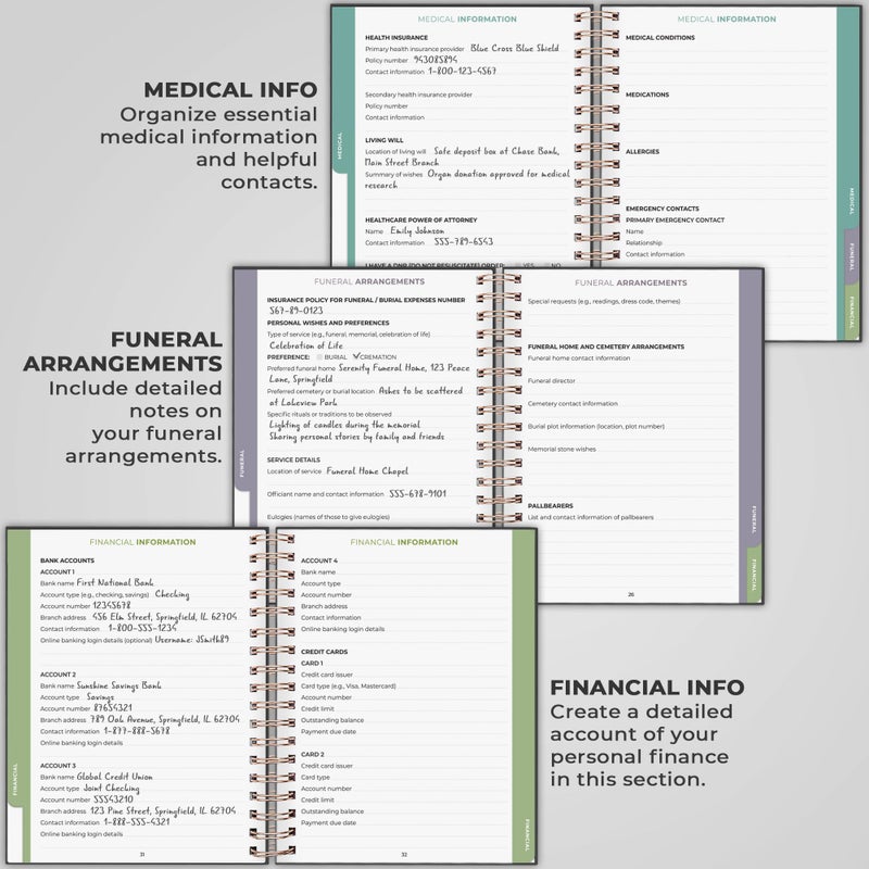 Clever Fox When I Die Planner With Pockets for Documents â€“ End-of-Life Organizer Binder for Important Personal Info & Final Wishes (Black) - Image 4