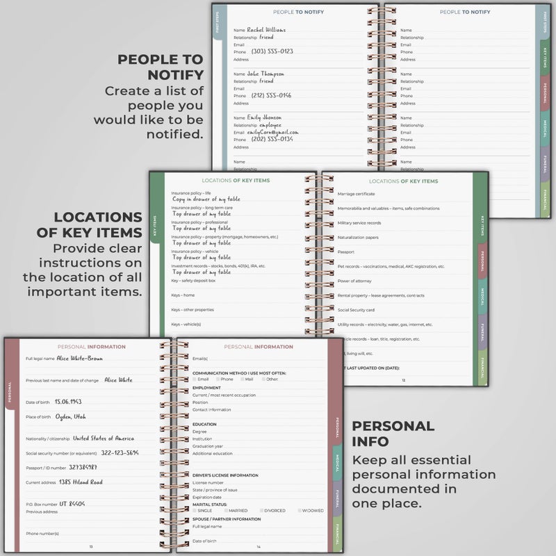Clever Fox When I Die Planner With Pockets for Documents â€“ End-of-Life Organizer Binder for Important Personal Info & Final Wishes (Black) - Image 3