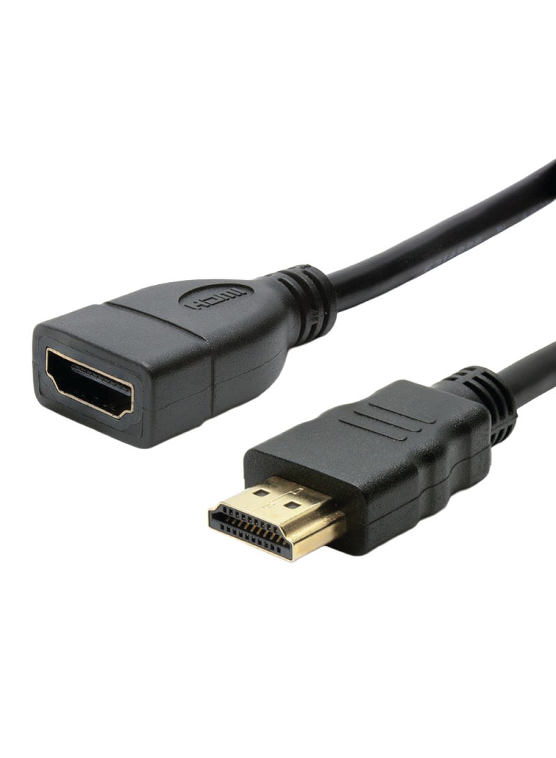 FUJISHKA HDMI Male to Female CABLE 1.5M Gold-Plated  Extension HDMI AM/AF CABLE  , Suitable for Computers, TV, And Projectors Black/Gold Cable 1.5meter - Image 1