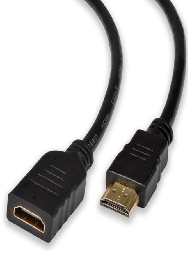 FUJISHKA HDMI Male to Female CABLE 1.5M Gold-Plated  Extension HDMI AM/AF CABLE  , Suitable for Computers, TV, And Projectors Black/Gold Cable 1.5meter - Image 2