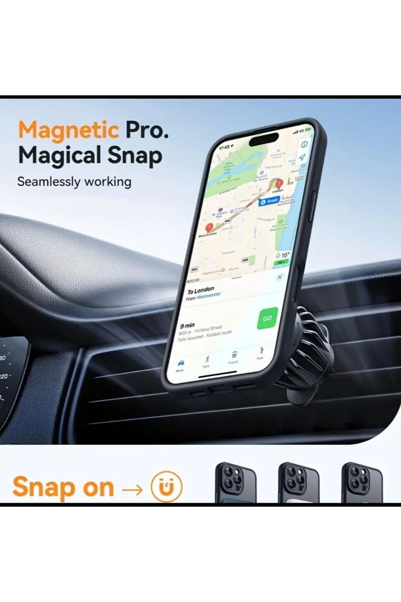 iPhone 14 Pro Max Cover Premium Magnetic Wireless Charging Phone Cover, Featuring a Matte Semi-Transparent Hard PC Armor That Is Shock-Resistant And Protects The Camera Lens, Brownness Color - Image 2