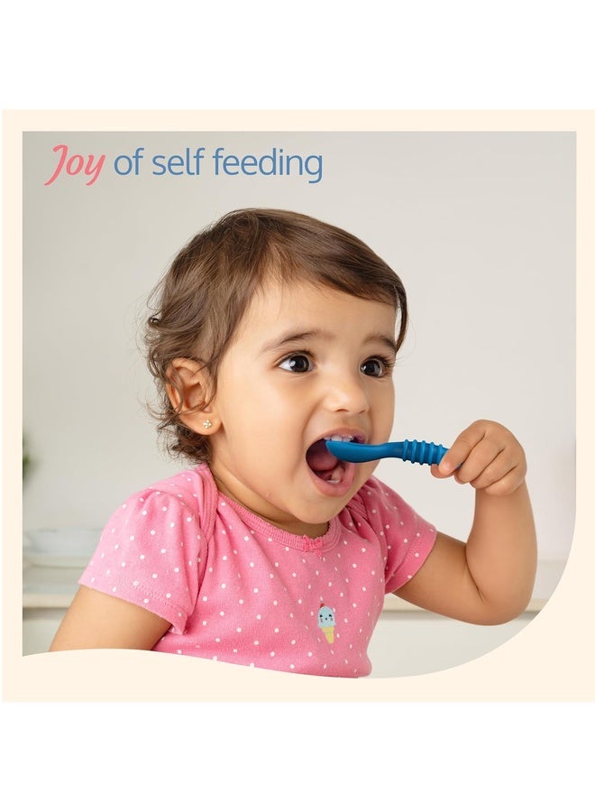 Luvlap Silicon Spoons for Baby Feeding & Baby Led Weaning Set of 2, Feeding & Training spoons, Gum Friendly, BPA Free - Image 2