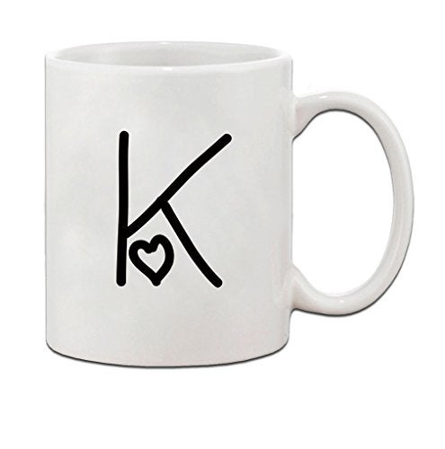 Speedy Pros "K" Love Hearts Initial Monogram Personalized Letter K Ceramic Mug Coffe Cup - Holiday Christmas Hanukkah Gift for Men & Women - Image 5