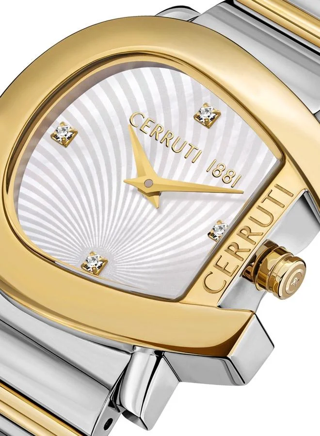 CERRUTI 1881 Cavallina Analog White Mop Watch For Women Sapphire Coated Curve Glass And Stainless Steel Bracelet 29mm Water Resistant 3 ATM - CIWLG0043902