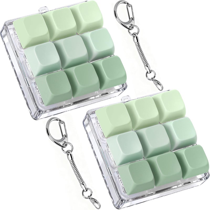 Axlksia Keyboard Fidget Toy Fidget Clicker Keyboard Fidget Keychain Button Fidget Gifts for Adults to Relieve Stress and Pass Time 2 Pack J - Image 3