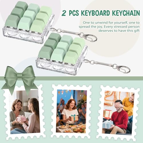 Axlksia Keyboard Fidget Toy Fidget Clicker Keyboard Fidget Keychain Button Fidget Gifts for Adults to Relieve Stress and Pass Time 2 Pack J - Image 5
