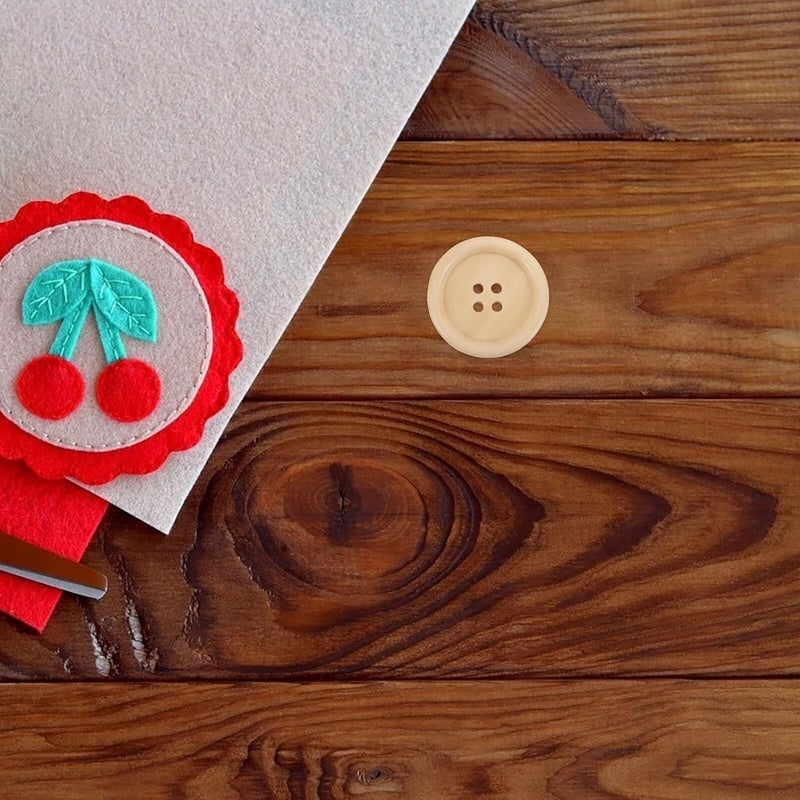30pcs Natural Round Wood Buttons with 4 Holes, Handmade Wooden Buttons for Sewing Crafts, Quilting, Coat Replacement, and Clothing Accessories - Image 5