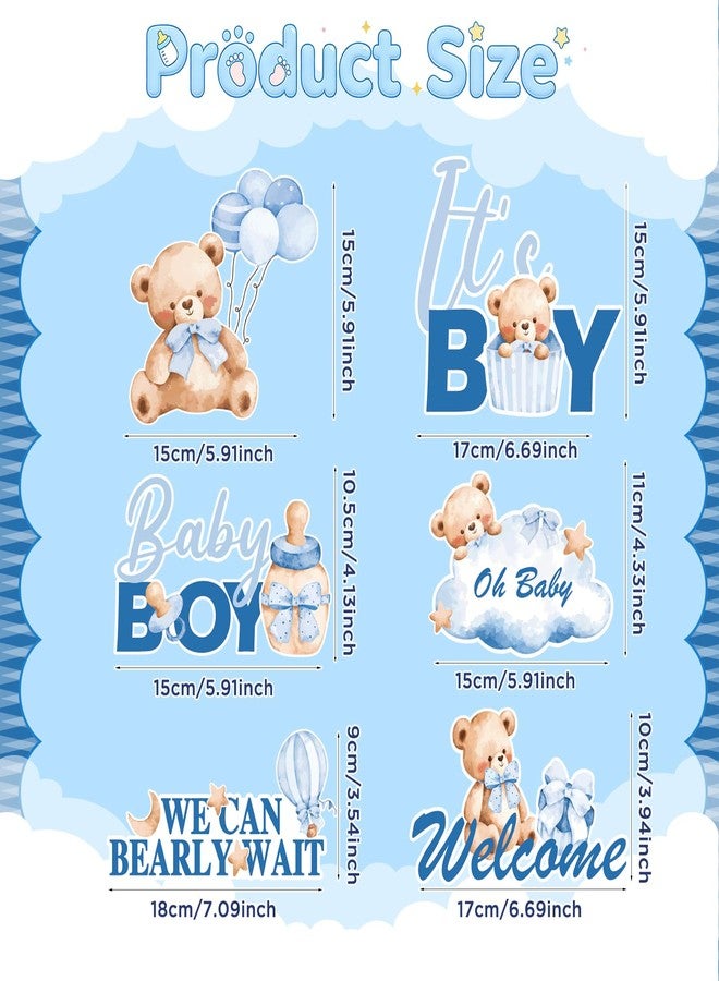 LUUFILx Baby Gender Reveal Table Centerpieces, Blue Bear Gender Reveal Wooden Centerpieces Baby Shower Table Wooden Decorations for Newborn Unisex He or She Boy or Girl Theme Party Supplies - Image 4