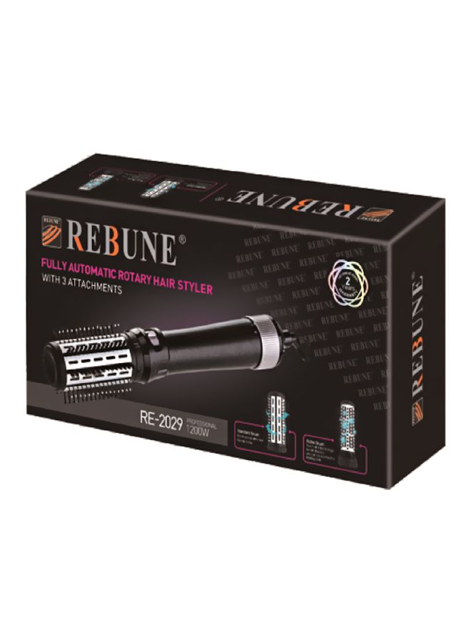 REBUNE Automatic Rotary Hair Styler With Attachment Black - Image 2
