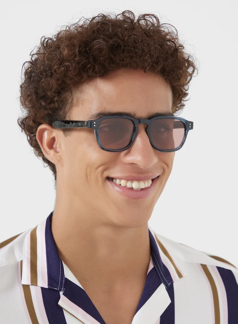 Robert Wood Polarized Lens Tortoise Print Wayfarer Sunglasses