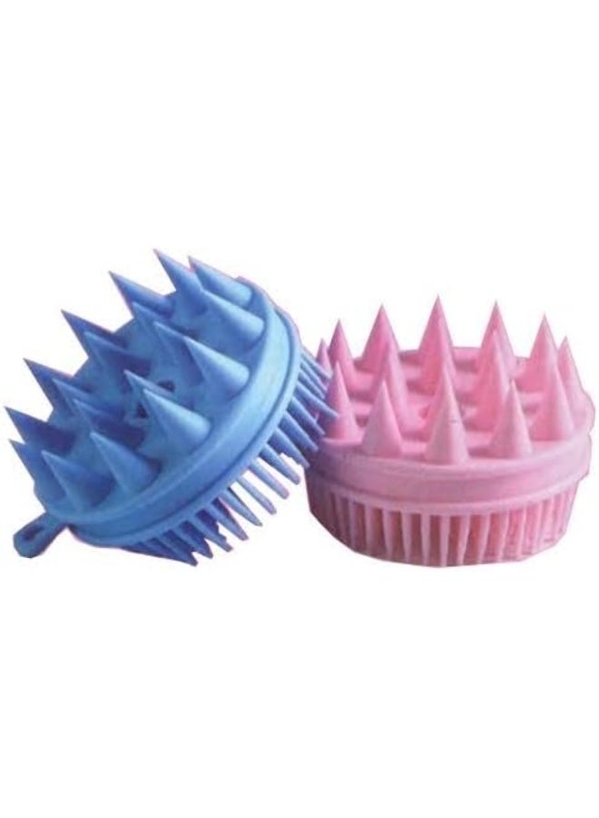 فرشاة شامبو متعددة الأغراض مزدوجة الجوانب من السيليكون 2 في 1، فرشاة تنظيف الجسم، مدلك فروة الرأس، بشعيرات ناعمة لجميع أنواع الشعر، مستقيم ومجعد ورطب وجاف للرجال والنساء والأطفال، مضادة للقشرة، العناية بالشعر - Image 2