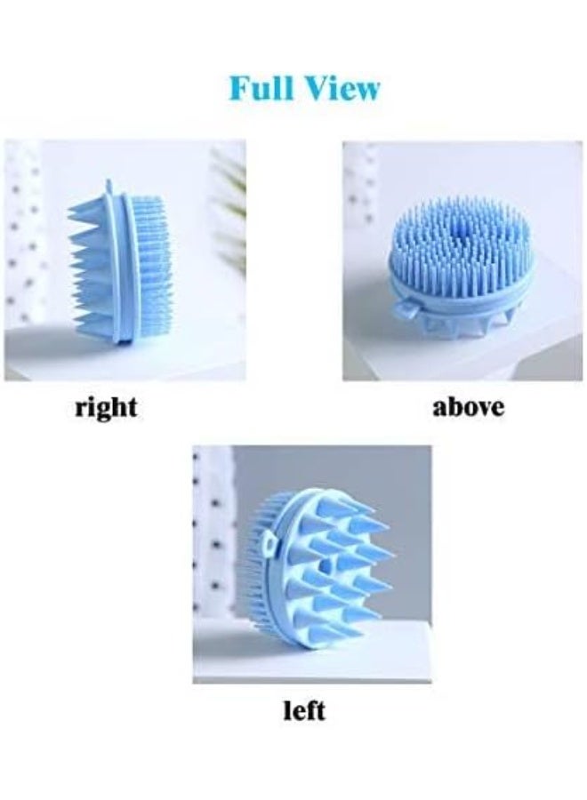 فرشاة شامبو متعددة الأغراض مزدوجة الجوانب من السيليكون 2 في 1، فرشاة تنظيف الجسم، مدلك فروة الرأس، بشعيرات ناعمة لجميع أنواع الشعر، مستقيم ومجعد ورطب وجاف للرجال والنساء والأطفال، مضادة للقشرة، العناية بالشعر - Image 3