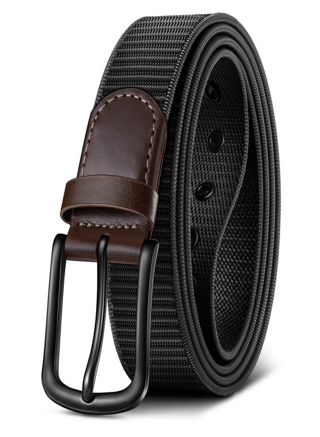 KEMISANT Men Golf Belt-Nylon Canvas Belt for Men Jeans Golf Pants 1 1/2"-7 Metal Holes(Black,34"-36" Waist Adjustable) - Image 1