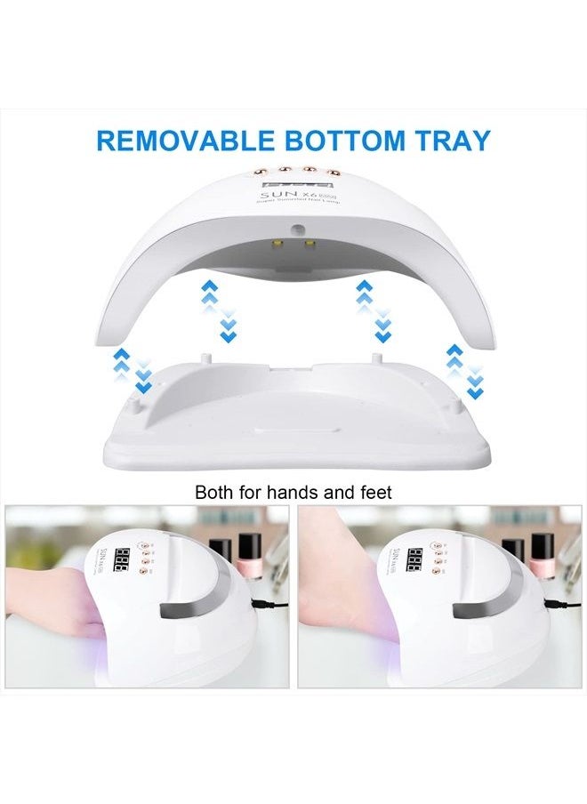 fenshine UV LED Nail Lamp, 220W UV Nail Polish Light with Phone Holder Professional Nail Gel Polish Dryer Curing Lamp with 4 Timer Setting, Auto Sensor 45 Beads for Nail Art Design  - Image 5