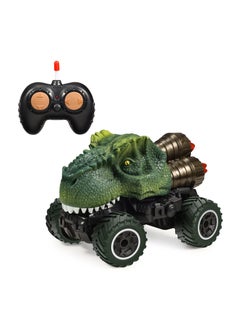 KASTWAVE Dinosaur Remote Control Toy Car, Dinosaur Toys for Kids 3 to 5, Remote Control Car for Boys 4 7, Mini monster truck with dinosaur elements and dazzling LED Lights, Boys Perfect Gift, Tyrannosaur Style  - Image 1