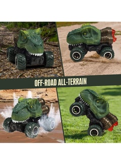 KASTWAVE Dinosaur Remote Control Toy Car, Dinosaur Toys for Kids 3 to 5, Remote Control Car for Boys 4 7, Mini monster truck with dinosaur elements and dazzling LED Lights, Boys Perfect Gift, Tyrannosaur Style  - Image 4