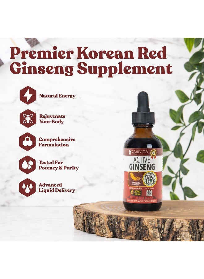 Rejuvica Health Active Ginseng Korean Red Panax Ginseng With Natural Ginsenosides Allnatural Advanced Liquid Solution For 2X Absorption Supports Healthy Energy Vitality Mood And More  - Image 3