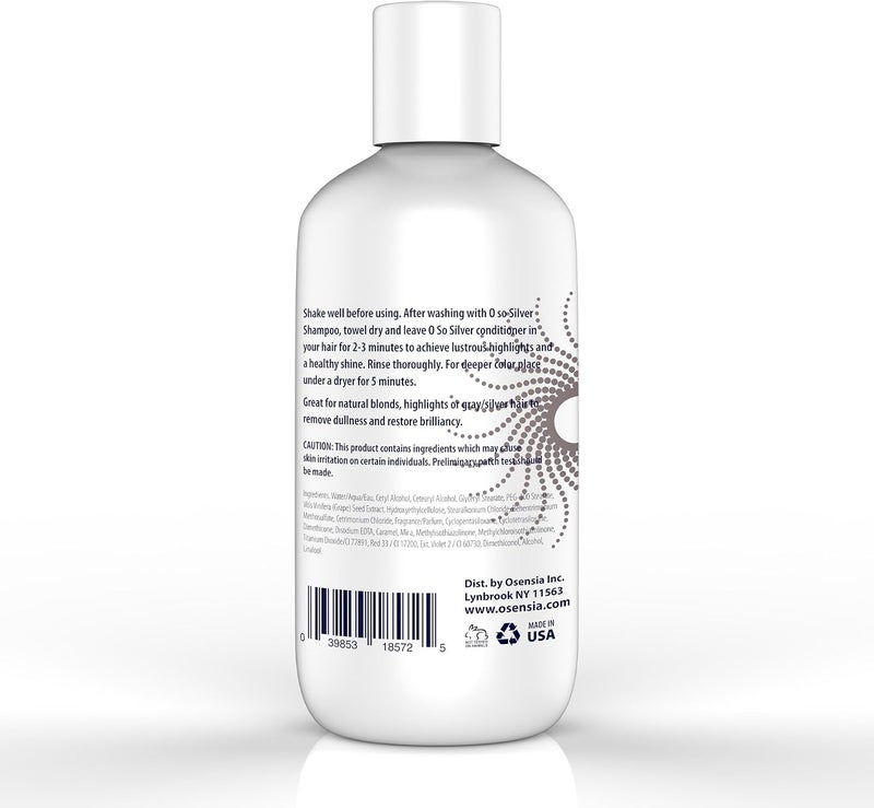 Osensia Silver Conditioner for Brassy Hair  Toning Purple Conditioner  Paraben Free Blonde Treatment for Highlights Platinum Bleached and Gray Hair  Grape Seed Hydrates and Brightens Color - Image 2