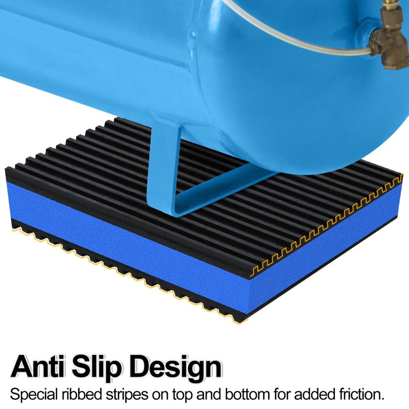 phepetroll 8 Pack Anti Vibration Pads for Washing Machine 4"x4"x7/8", Sound Isolation Vibrating Pad Ribbed Rubber Damping Mat EVA Center for Air Compressors, Conditioner, Treadmill, HVAC Washer Dryer - Image 4