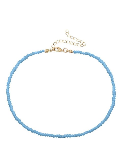 2pcs Light Blue Choker Necklace Chain
