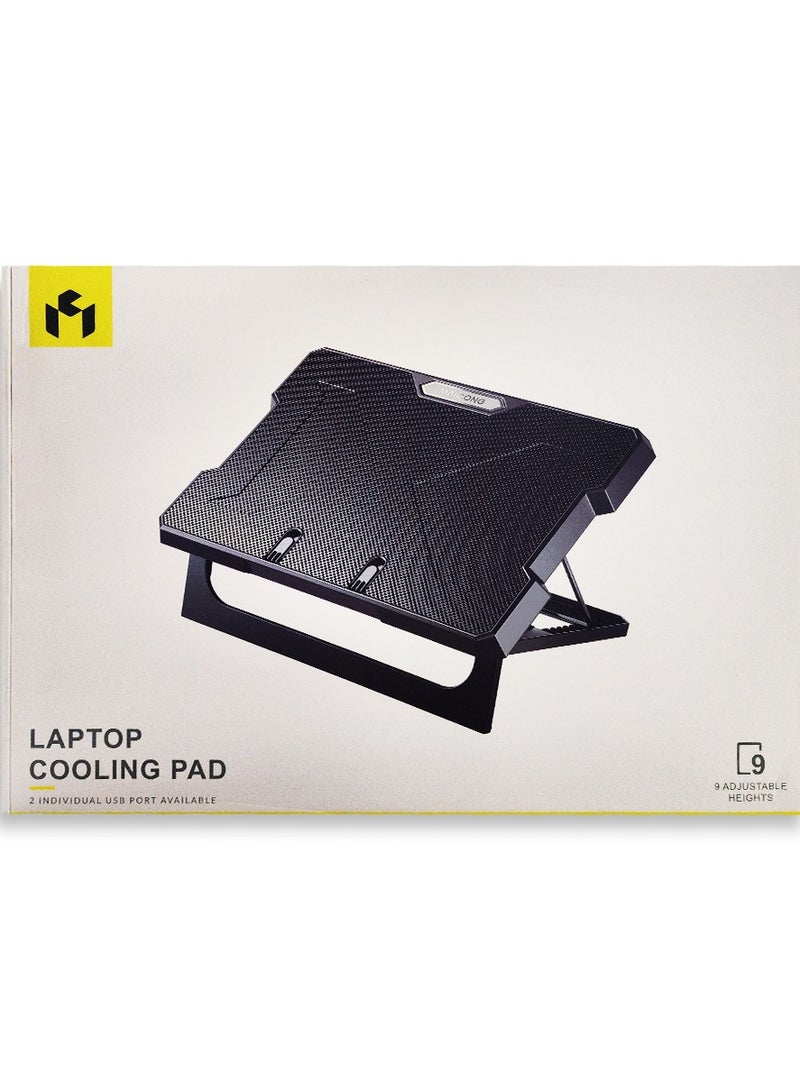 Laptop Cooling Fan With USB LED 6 Fan Cooling Cooler Adjustable Stand Pad for 9 Inch To 17 Inch Notebook Laptop - Image 1