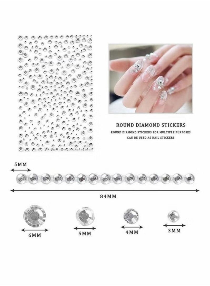 Layali 2100 Pcs Rhinestone Stickers Transparent Self Adhesive Crystal Glitter Diamond Art Gemstone Stickers Suitable for Face Decoration Diy Nail Phone Case 6 Sheet - Image 4