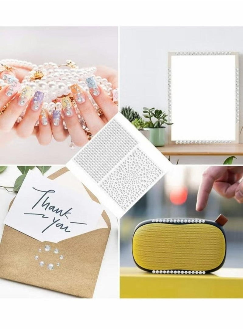 Layali 2100 Pcs Rhinestone Stickers Transparent Self Adhesive Crystal Glitter Diamond Art Gemstone Stickers Suitable for Face Decoration Diy Nail Phone Case 6 Sheet - Image 5