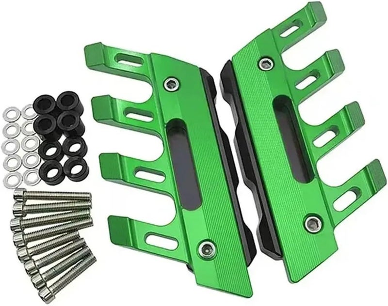 Green Front Fork Protector Motorcycle Mudguard Fender Slider Guard Block - Image 1