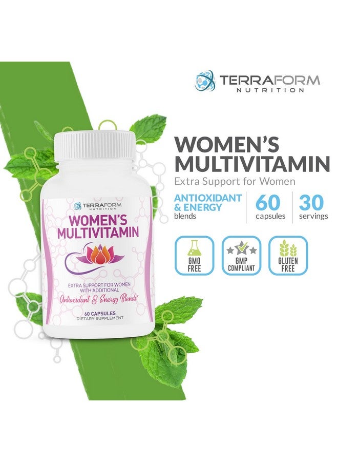 TerraForm Nutrition Women’s Multivitamin - Daily Support for Bone Health and Breast Health - Helps with Stress, Hormones & Heart Health - Over 40 Active Ingredients - Made in USA - 1 Month - Image 2