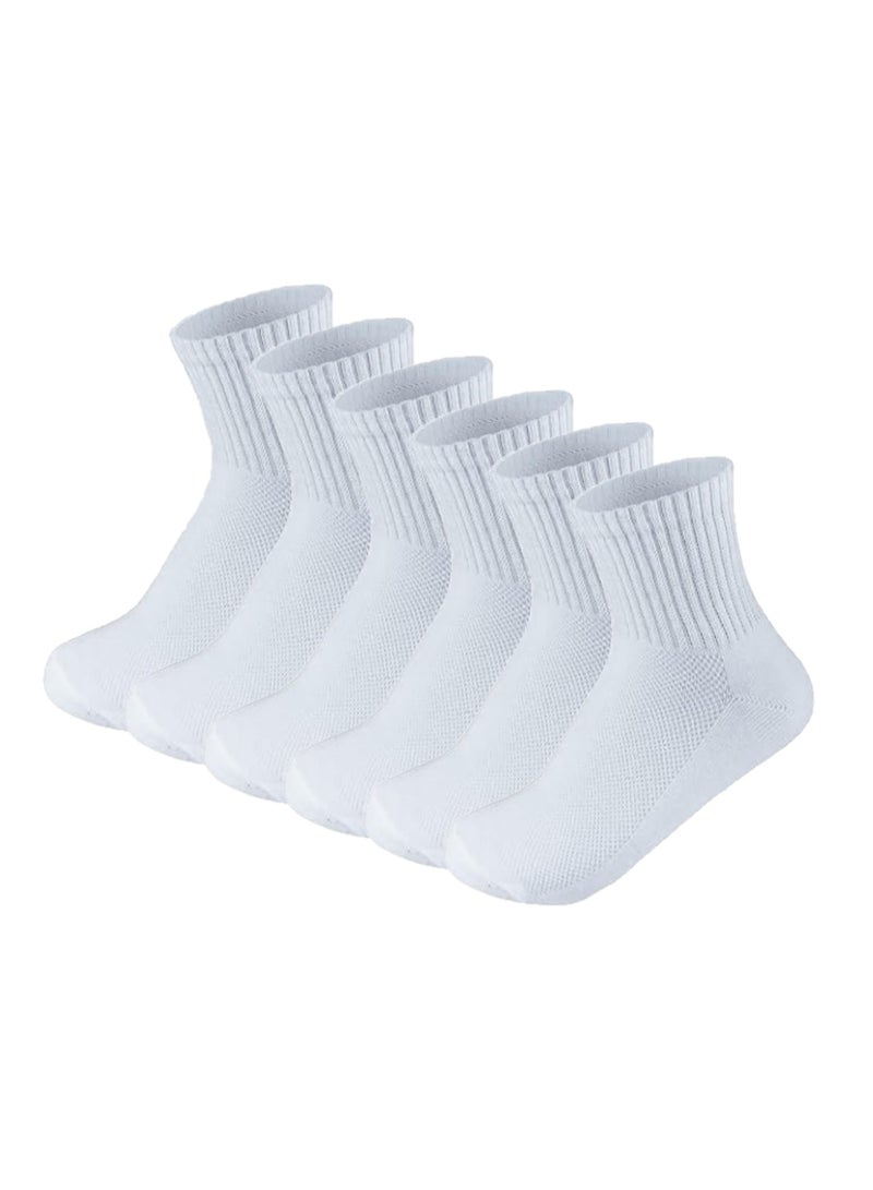 Tango 6 Pairs Kids Socks - Boys and Girls - Atletic Ankle Quarter Kids Sock - Soft Breathable Mesh - Childrens School Uniform - Image 1