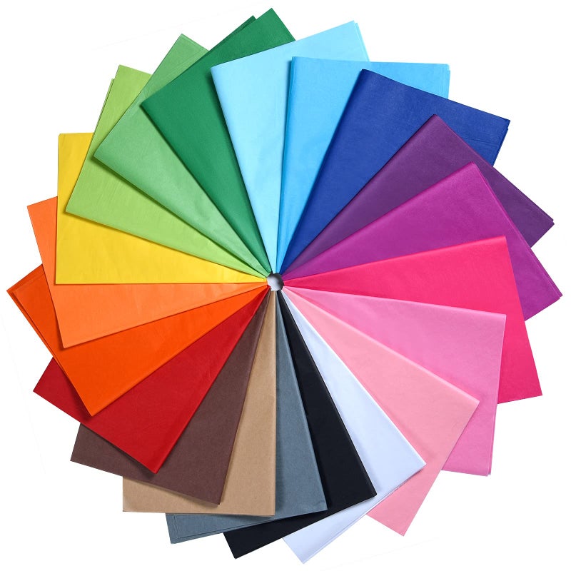 MIAHART Coloured Tissue Paper 60 Sheets 20 Assorted Colors 20 x 14 Perfect for Craft Floral Birthday Party Festival Gift Wrapping